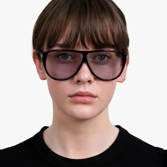 NEW Saint Laurent SL731 GASPAR  001 Black Light Blue Aviator Unisex Sunglasses - Picture 11 of 14